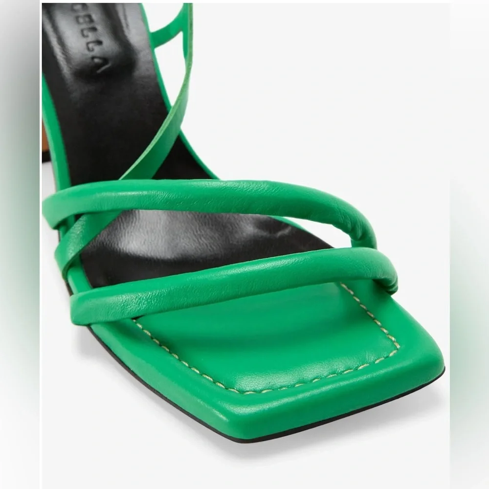 💚NWOT Marcella NYC - 3” Valerie Sandals - Spring Green - Size 6 - Picture 3 of 14